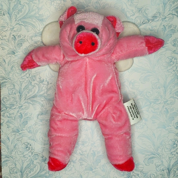 Other - When Pigs Can Fly Stuffed Animal Toy Upcycled Handmade Pink Winged Cute
